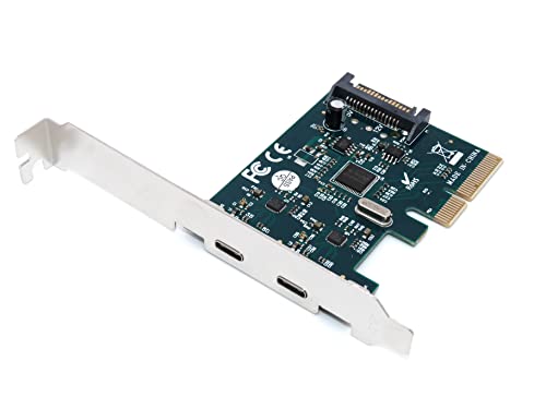 Computer District SuperSpeed + 2 Anschlüsse PCI-E 4 x zu USB 3.1 Expansion Card - Schnittstelle USB 3.1 Anschlüssen Typ C Express Card Desktop mit 15 Pin SATA Power Connector von Computer District