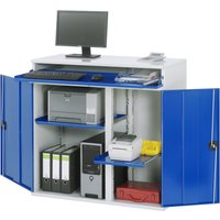 RAU Computer-Schrank, HxBxT 1.060 x 1.100 x 520 mm, mit 2 Flügeltüren, Tastaturauszug von RAU
