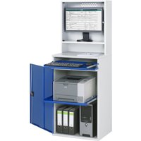 RAU Computer-Schrank, HxBxT 1.770 x 650 x 520 mm, mit 1 Flügeltür, Tastaturauszug und Monitorgehäuse von RAU