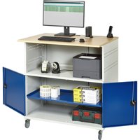 RAU Computer-Tisch, HxBxT 1.150 x 1.100 x 800 mm, Buche Dekor Arbeitsplatte, mit 2 Flügeltüren von RAU
