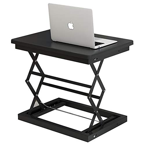 Computertische Steh-Schreibtisch Höhenverstellbarer Schreibtisch Computer-Schreibtisch Klappbare Mobile Hebeplattform Schreibtisch Fauler Tisch Tragbar 30 Kg (Color : Black, Size : 50 * 37 * 34-47cm) von Computertische