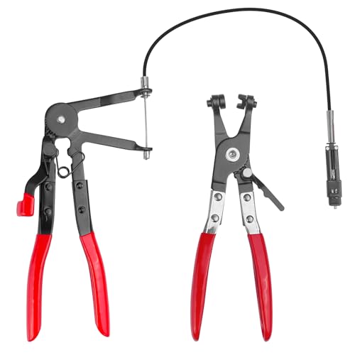 Comroxu 2 Stück Schlauchklemmenzange, Schlauchschellenzange, Schlauchschellen Zange, Federbandschellenzange, Schlauchschellenzange mit Gerader Hals, Schlauchklemmenzangen Set für die Autoreparatur von Comroxu