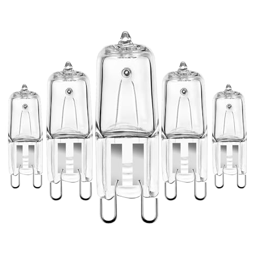 Comyan G9 Halogenlampen 230V 28W (29W) 2800K Warmweiß, G9 Halogen Leuchtmittel Dimmbar for Wandlampe, Leuchter, Stehlampe, 5 Stück von Comyan