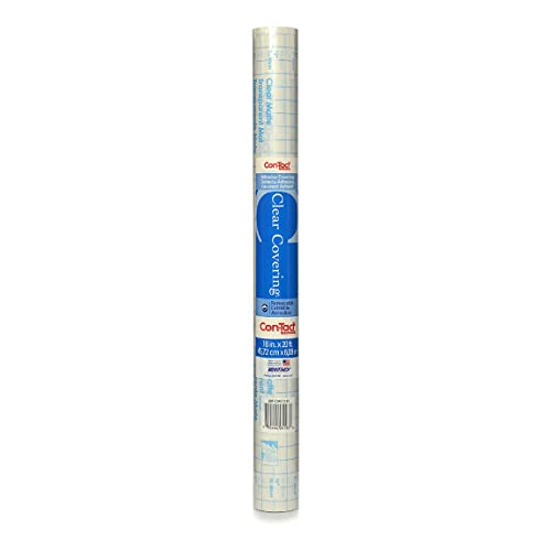 Con-Tact Brand Creative Clear Covering Selbstklebende halbtransparente Sichtschutzfolie aus Vinyl und Regaleinlage, 45,7 x 50,8 m, transparent matt von Con-Tact