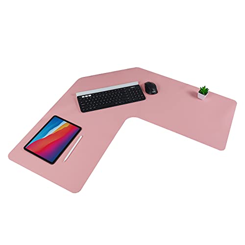 Con-Tact Brand XL-Schreibtischunterlage | Wasserdicht Anti-Rutsch PU-Leder | Große Ecke Computer Arbeitsplatz Schutz | Mauspad Gaming-Pad | 91,4 x 39,9 cm L-Form | Doppelseitig (Rosa/Blau) von Con-Tact