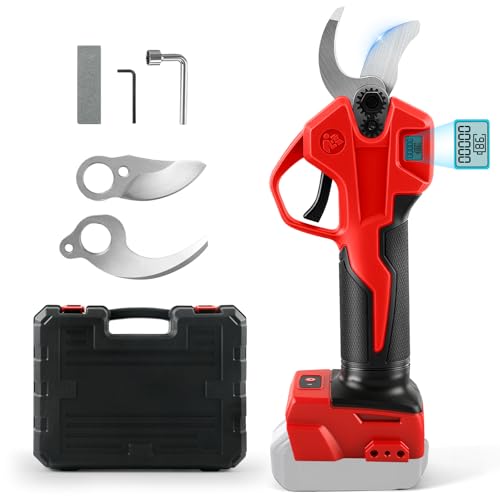 Akku Astschere Professionelle kompatibel mit Milwaukee 18V Batterie Elektrisch mit LCD-Anzeige 30mm Maximaler Schneiddurchmesser Für Zweige, Sträucher und Stämme (Ohne Batterie) von ConBlom