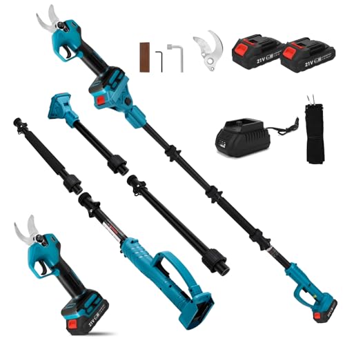 Akku Astschere mit 2x2.0Ah Batterie, 2 in 1 Elektrische Gartenschere mit 2M Verlängerungsstange, Max.30 mm Schnittdurchmesser, LCD Display, Astschere Teleskop Ausziehbar bis 4,5m Akku Astschere mit 2x2.0Ah Batterie, 2 in 1 Elektrische Gartenschere mit 2M Verlängerungsstange, Max.30 mm Schnittdurchmesser, LCD Display, Astschere Teleskop Ausziehbar bis 4,5m von ConBlom