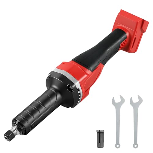 Akku Geradschleifer Kompatibel mit Milwaukee 18V Batterie, Bürstenlos Geradeschleifer6mm Bohrfutter und 4 Variablen Geschwindigkeiten (ohne Akku) von ConBlom