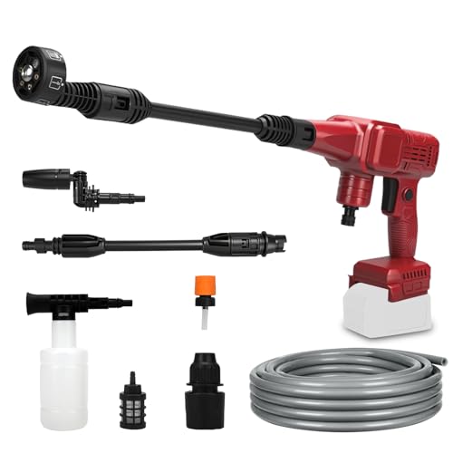 Akku Hochdruckreiniger kompatibel mit Milwaukee M18 Akku, 40bar Mobiler Hochdruckreiniger Pistole mit Verstellbar Winkeln 6-IN-1 Düse 5m Schlauch für Auto, Haus, Rasen, Garten Akku Hochdruckreiniger kompatibel mit Milwaukee M18 Akku, 40bar Mobiler Hochdruckreiniger Pistole mit Verstellbar Winkeln 6-IN-1 Düse 5m Schlauch für Auto, Haus, Rasen, Garten von ConBlom