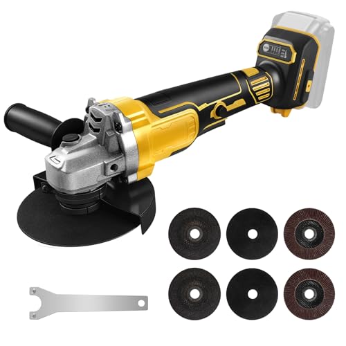 Akku Winkelschleifer kompatibel mit Dewalt 20V Max Akku, 10000RPM bürstenloser Motor, Elektroschleifer mit 6 Klingen zum Trennen, Schleifen, Polieren (ohne Akku) von ConBlom