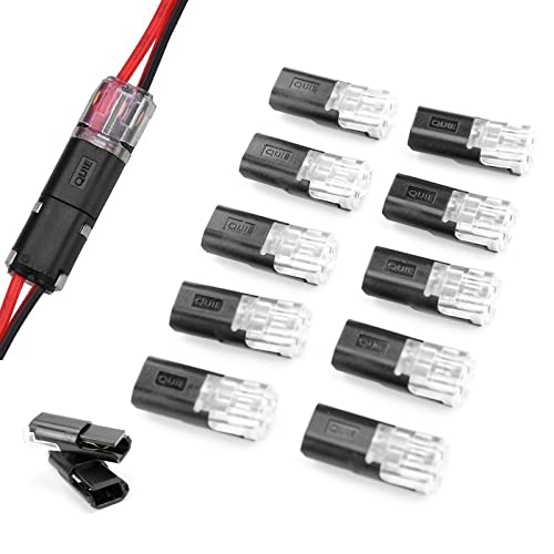 Auto Stecker Steckverbindung Wasserdichter Steckverbinder, 2 polig Steckbarer Kabelanschluss, 18-24AWG Draht Steckverbinder Auto Elektrischer Anschluss Stecker, Kabel Crimp Anschluss (10 pack) von ConBlom