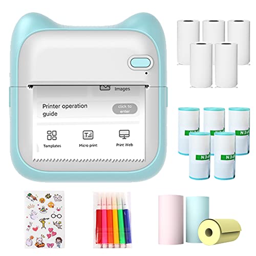 Mini Drucker, Handy Sticker Fotodrucker für Smartphone, Foto Memo Etikettenlisten, Mit 5 Rollen Druckpapier, 5 Aufkleber, Farbstifte, 3 Farbpapier und 1 Farbige Aufkleber Mini Drucker, Handy Sticker Fotodrucker für Smartphone, Foto Memo Etikettenlisten, Mit 5 Rollen Druckpapier, 5 Aufkleber, Farbstifte, 3 Farbpapier und 1 Farbige Aufkleber von ConBlom