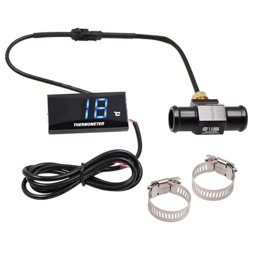 Motorrad Thermometer Instrumente, Universell Digital Motorrads Wassertemperaturzähler, Wasserdichtem Metallfühler Temperatursensor für Motorrad, mit Wassertemperaturanzeige (18MM Adapter) von ConBlom