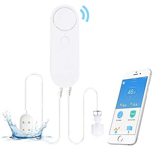Wasserleck Detektor, 2 in 1 Doppelte Sonde WiFi Wasser Alarm Sensor Wasserstandssensor mit 90dB Leck- und Tropfalarm von ConBlom
