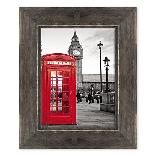 Bild auf Leinwand, gerahmt, fertig zum Aufhängen, London, Stadt London, Telefonkabine, Big Ben, London, England, UK, 30 x 40 cm, Country-Stil, Schwarz, Shabby Code 007 von ConKrea