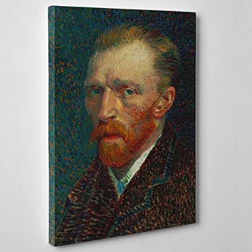 Bild auf Leinwand, gerahmt, fertig zum Aufhängen, Vincent Van Gogh, Selbstportrait – Post Impressionismus – Moderne Kunst Holland – 30 x 40 cm – ohne Rahmen – (Code 262) von ConKrea