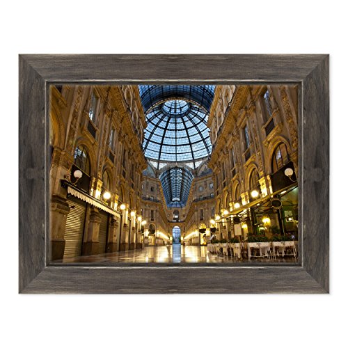 Bild auf Leinwand, gerahmt, mit Rahmen, Mailand, Galleria Vittorio Emanuele II, Platz des Herren, 50 x 70 cm, Country-Stil, Schwarz, Shabby-Code 1473 von ConKrea