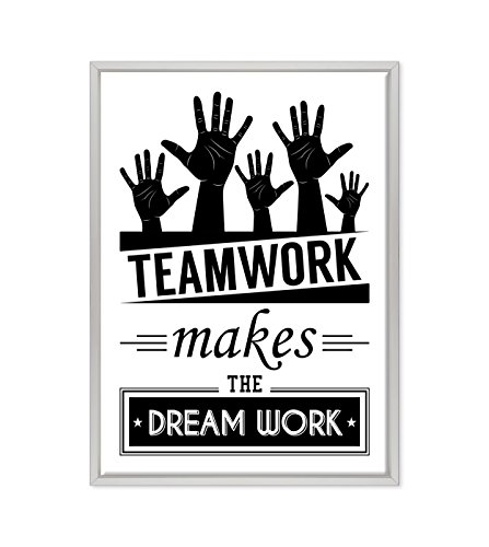 Bild auf Leinwand Canvas – Gerahmt – fertig zum Aufhängen – Motivational Zitat – leadership Team Dimensione: 50x70cm B - Colore Bianco Moderno von ConKrea