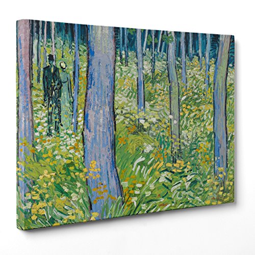 Bild auf Leinwand Canvas – Gerahmt – fertig zum Aufhängen – Van Gogh – Undergrowth with two figures – Unterholz mit zwei Figure Dimensione: 70x100cm A - Senza Cornice von ConKrea