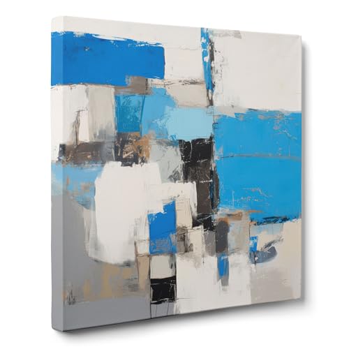 ConKrea — Blaue und schwarze Blöcke — 30 x 30 cm Abstraktes Bild auf gerahmter Leinwand zur Dekoration von Wänden im Wohnzimmer, Schlafzimmer oder Büro | Abstrakt strukturiert ConKrea — Blaue und schwarze Blöcke — 30 x 30 cm Abstraktes Bild auf gerahmter Leinwand zur Dekoration von Wänden im Wohnzimmer, Schlafzimmer oder Büro | Abstrakt strukturiert von ConKrea