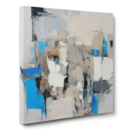 ConKrea — Fragmente blau und cremefarben — 70 x 70 cm Abstraktes Bild auf Leinwand gerahmt zur Dekoration von Wänden im Wohnzimmer, Schlafzimmer oder Büro | Dynamische Abstrakte ConKrea — Fragmente blau und cremefarben — 70 x 70 cm Abstraktes Bild auf Leinwand gerahmt zur Dekoration von Wänden im Wohnzimmer, Schlafzimmer oder Büro | Dynamische Abstrakte von ConKrea