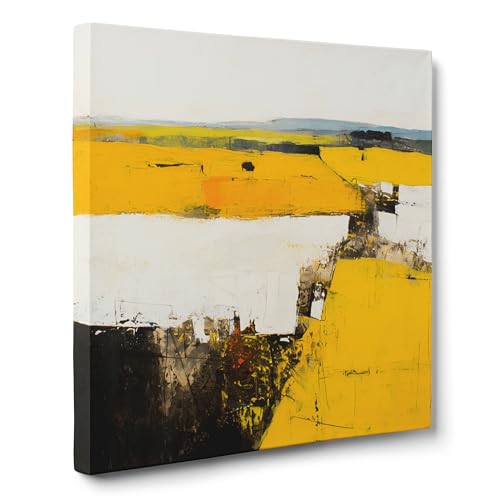 ConKrea — Gelbe Felder auf weißem Hintergrund — 100x100 cm Abstraktes Bild auf Leinwand gerahmt zur Dekoration von Wänden im Wohnzimmer, Schlafzimmer oder Büro | Minimalistischer geometrischer ConKrea — Gelbe Felder auf weißem Hintergrund — 100x100 cm Abstraktes Bild auf Leinwand gerahmt zur Dekoration von Wänden im Wohnzimmer, Schlafzimmer oder Büro | Minimalistischer geometrischer von ConKrea