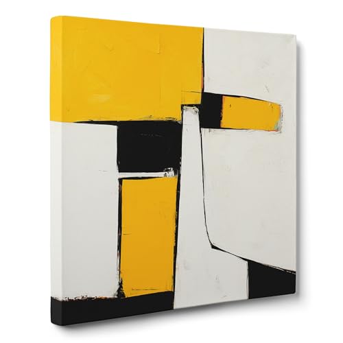 ConKrea — Gelbe und weiße Geometrien — 120x120 cm Abstraktes Bild auf Leinwand gerahmt für die Dekoration von Wänden im Wohnzimmer, Schlafzimmer oder Büro | Geometrischer Abstrakt ConKrea — Gelbe und weiße Geometrien — 120x120 cm Abstraktes Bild auf Leinwand gerahmt für die Dekoration von Wänden im Wohnzimmer, Schlafzimmer oder Büro | Geometrischer Abstrakt von ConKrea