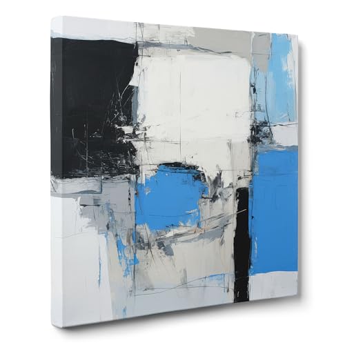 ConKrea — Kontraste in Blau und Schwarz — 50 x 50 cm Abstraktes Bild auf Leinwand gerahmt zur Dekoration von Wänden im Wohnzimmer, Schlafzimmer oder Büro | Abstrakt modern ConKrea — Kontraste in Blau und Schwarz — 50 x 50 cm Abstraktes Bild auf Leinwand gerahmt zur Dekoration von Wänden im Wohnzimmer, Schlafzimmer oder Büro | Abstrakt modern von ConKrea