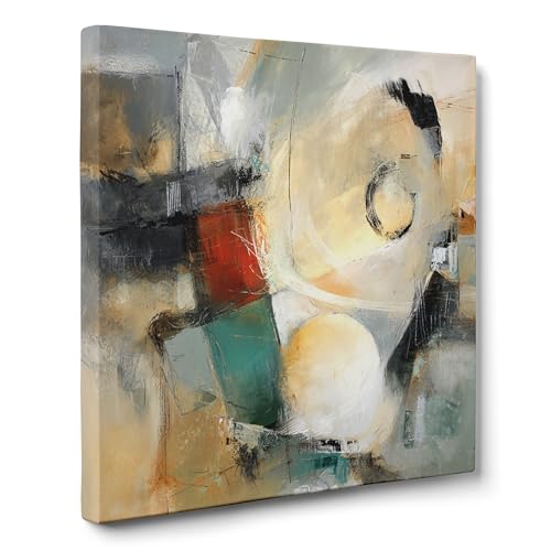 ConKrea — Kreise und Linien auf weichem Hintergrund — 100x100 cm Abstraktes Bild auf gerahmter Leinwand zur Dekoration von Wänden im Wohnzimmer, Schlafzimmer oder Büro | Organischer Abstrakt ConKrea — Kreise und Linien auf weichem Hintergrund — 100x100 cm Abstraktes Bild auf gerahmter Leinwand zur Dekoration von Wänden im Wohnzimmer, Schlafzimmer oder Büro | Organischer Abstrakt von ConKrea