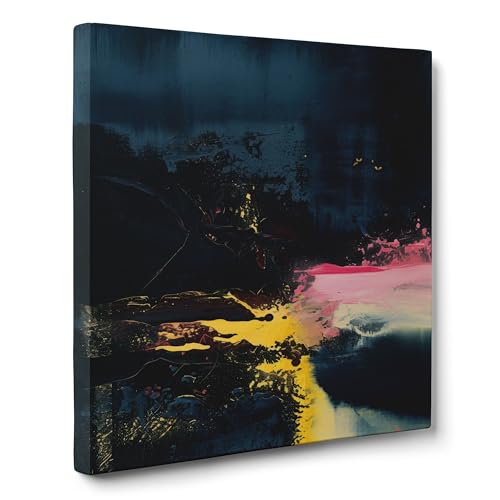 ConKrea — Rosa und gelbe Explosion auf Nachthintergrund — 100 x 100 cm Abstraktes Bild auf Leinwand gerahmt für die Dekoration von Wänden in Wohnzimmer, Schlafzimmer oder Büro | dynamischer ConKrea — Rosa und gelbe Explosion auf Nachthintergrund — 100 x 100 cm Abstraktes Bild auf Leinwand gerahmt für die Dekoration von Wänden in Wohnzimmer, Schlafzimmer oder Büro | dynamischer von ConKrea