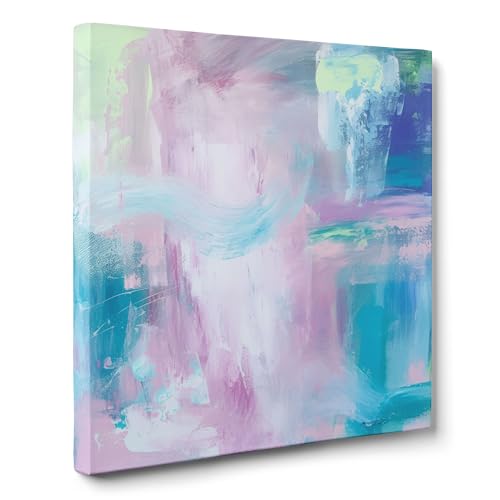 ConKrea — Rosa und orangefarbene Wellen auf grünem Hintergrund — 70 x 70 cm Abstraktes Bild auf Leinwand gerahmt zur Dekoration von Wänden im Wohnzimmer, Schlafzimmer oder Büro | Organische Abstrakt ConKrea — Rosa und orangefarbene Wellen auf grünem Hintergrund — 70 x 70 cm Abstraktes Bild auf Leinwand gerahmt zur Dekoration von Wänden im Wohnzimmer, Schlafzimmer oder Büro | Organische Abstrakt von ConKrea