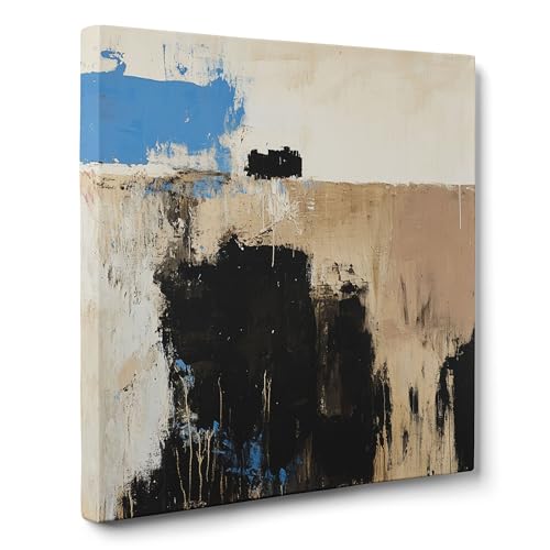 ConKrea — Schwarzes Muster mit blauen Akzenten — 50x50 cm Abstraktes Bild auf Leinwand gerahmt zur Dekoration von Wänden im Wohnzimmer, Schlafzimmer oder Büro | Abstrakter Expressionismus ConKrea — Schwarzes Muster mit blauen Akzenten — 50x50 cm Abstraktes Bild auf Leinwand gerahmt zur Dekoration von Wänden im Wohnzimmer, Schlafzimmer oder Büro | Abstrakter Expressionismus von ConKrea