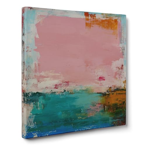 ConKrea — Sonnenuntergang am Meer in Rosa und Hellblau — 50 x 50 cm Abstraktes Bild auf Leinwand gerahmt zur Dekoration von Wänden im Wohnzimmer, Schlafzimmer oder Büro | Actionpainting ConKrea — Sonnenuntergang am Meer in Rosa und Hellblau — 50 x 50 cm Abstraktes Bild auf Leinwand gerahmt zur Dekoration von Wänden im Wohnzimmer, Schlafzimmer oder Büro | Actionpainting von ConKrea