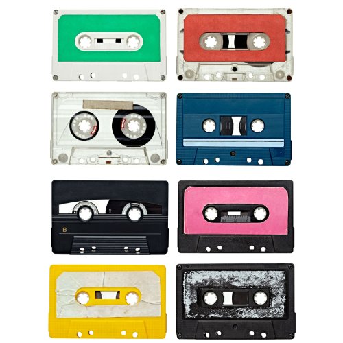 Poster/Canvas Art Wand – Audio Tapes Kassetten – 70er 80er 90er – Design Collection Vintage (Cod. 017), glänzendes Papier (Fotoqualität), Size: 20x28 inch von ConKrea