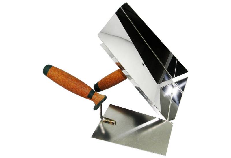 ConToo Fugenspachtel Fugblech Edelstahl 245x155mm + Trapezkelle 180mm KORKGRIFF CT04 von ConToo
