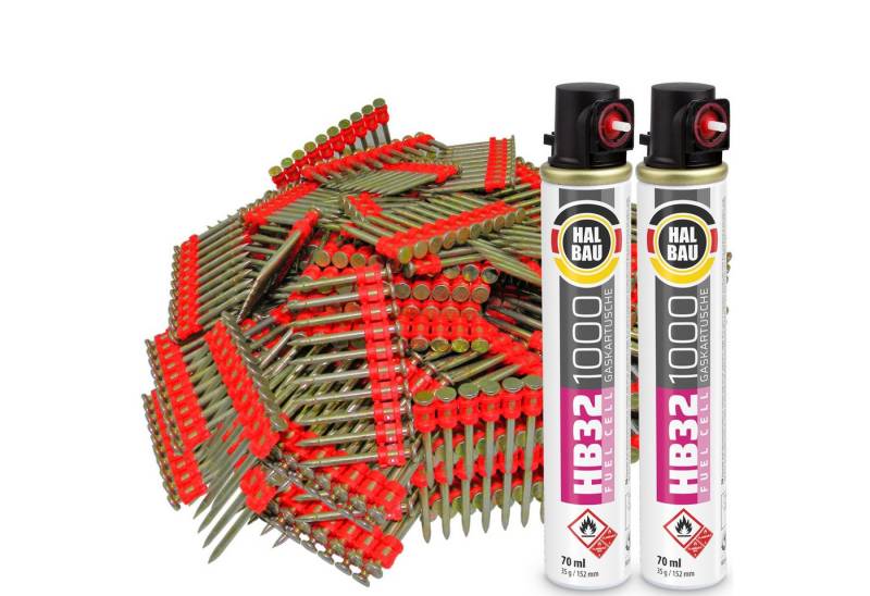 ConToo Nagel Gaskartusche HB32 x 2 St. + Betonnägel 38mm 2000 St HB42 von ConToo