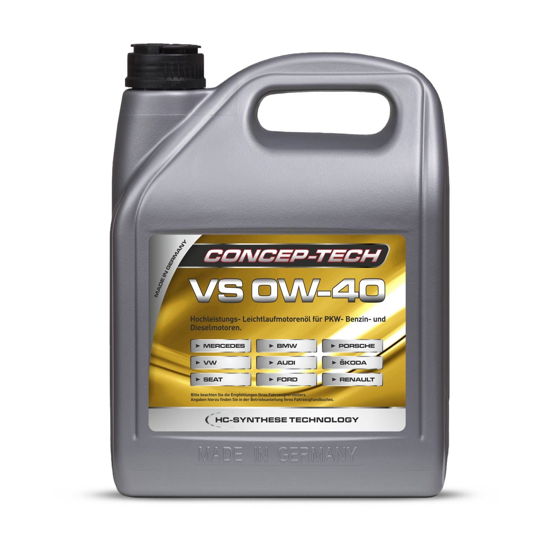 Concep-Tech Hochleistungs-Leichtlaufmotorenöl VS 0W-40, 5 l Concep-Tech Hochleistungs-Leichtlaufmotorenöl VS 0W-40, 5 l von Concep-Tech