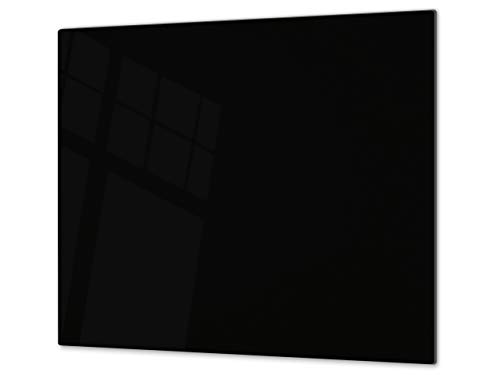Kochplattenabdeckung Stove Cover und Schneideplatten SINGLE mit 60 x 52 cm und DOUBLE - zwei Bretter mit 30 x 52 cm D17 Schwarz-Weiß-Serie: Black von Concept Crystal