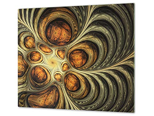 Kochplattenabdeckung Stove Cover und Schneideplatten SINGLE mit 60 x 52 cm und DOUBLE - zwei Bretter mit 30 x 52 cm D10 Textures Series A: Abstract art 37 von Concept Crystal