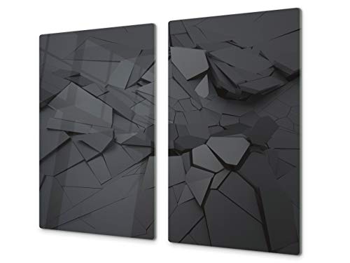 Kochplattenabdeckung Stove Cover und Schneideplatten SINGLE mit 60 x 52 cm und DOUBLE - zwei Bretter mit 30 x 52 cm D10 Textures Series A: Texture 16 von Concept Crystal