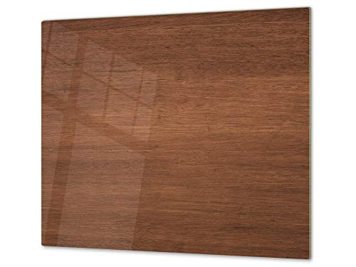 Kochplattenabdeckung Stove Cover und Schneideplatten SINGLE mit 60 x 52 cm und DOUBLE - zwei Bretter mit 30 x 52 cm D10 Textures Series A: Wood 14 von Concept Crystal