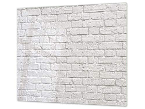 Kochplattenabdeckung Stove Cover und Schneideplatten SINGLE mit 60 x 52 cm und DOUBLE - zwei Bretter mit 30 x 52 cm D10 Textures Series B: Brick Wall 9 von Concept Crystal
