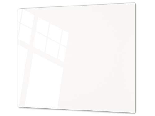 Kochplattenabdeckung Stove Cover und Schneideplatten SINGLE mit 60 x 52 cm und DOUBLE - zwei Bretter mit 30 x 52 cm D17 Schwarz-Weiß-Serie: White von Concept Crystal