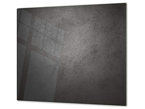 Kochplattenabdeckung Stove Cover und Schneideplatten SINGLE mit 60 x 52 cm und DOUBLE - zwei Bretter mit 30 x 52 cm D10 Textures Series B: Dark Concrete von Concept Crystal