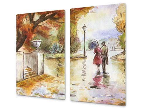 Küchenbrett aus Hartglas und Induktionskochplattenabdeckung – Schneideplatten SINGLE mit 60 x 52 cm und DOUBLE - zwei Bretter mit 30 x 52 cm D13 Images: Drawing 22 von Concept Crystal