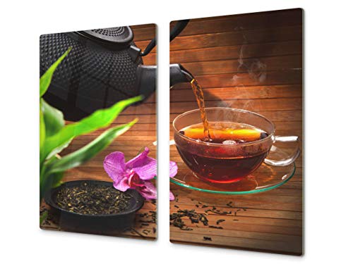 Mehrfunktional Hartglas Gehärtetes - Abdeckplatte für Induktionskochfeld - Schneideplatten SINGLE mit 60 x 52 cm und DOUBLE - zwei Bretter mit 30 x 52 cm D04 Drinks Series: Tea 3 Mehrfunktional Hartglas Gehärtetes - Abdeckplatte für Induktionskochfeld - Schneideplatten SINGLE mit 60 x 52 cm und DOUBLE - zwei Bretter mit 30 x 52 cm D04 Drinks Series: Tea 3 von Concept Crystal