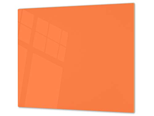 Schneidbrett aus Hartglas und schützende Arbeitsoberfläche – Schneideplatten SINGLE mit 60 x 52 cm und DOUBLE - zwei Bretter mit 30 x 52 cm D18 Reihe von Farben: D Bright Orange von Concept Crystal