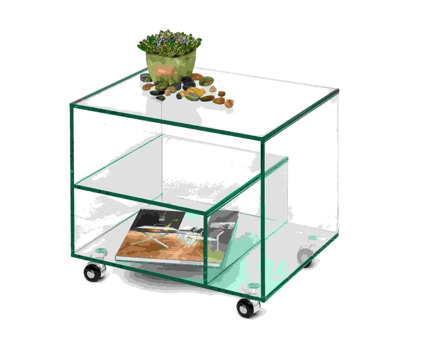 Concept GmbH Ablageregal in Klarglas, Glas - 50x45x40cm (BxHxT) von Concept GmbH