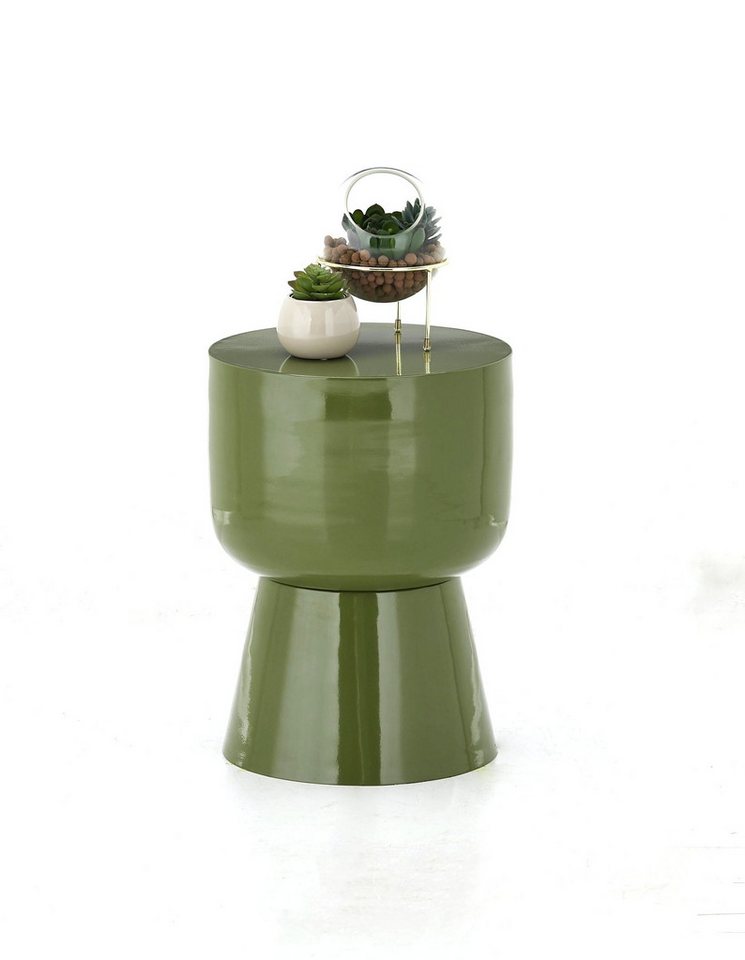 Concept GmbH Beistelltisch Stilvoller, robuster Metalltisch in modernem Grün - 44x34cm (HxD) von Concept GmbH