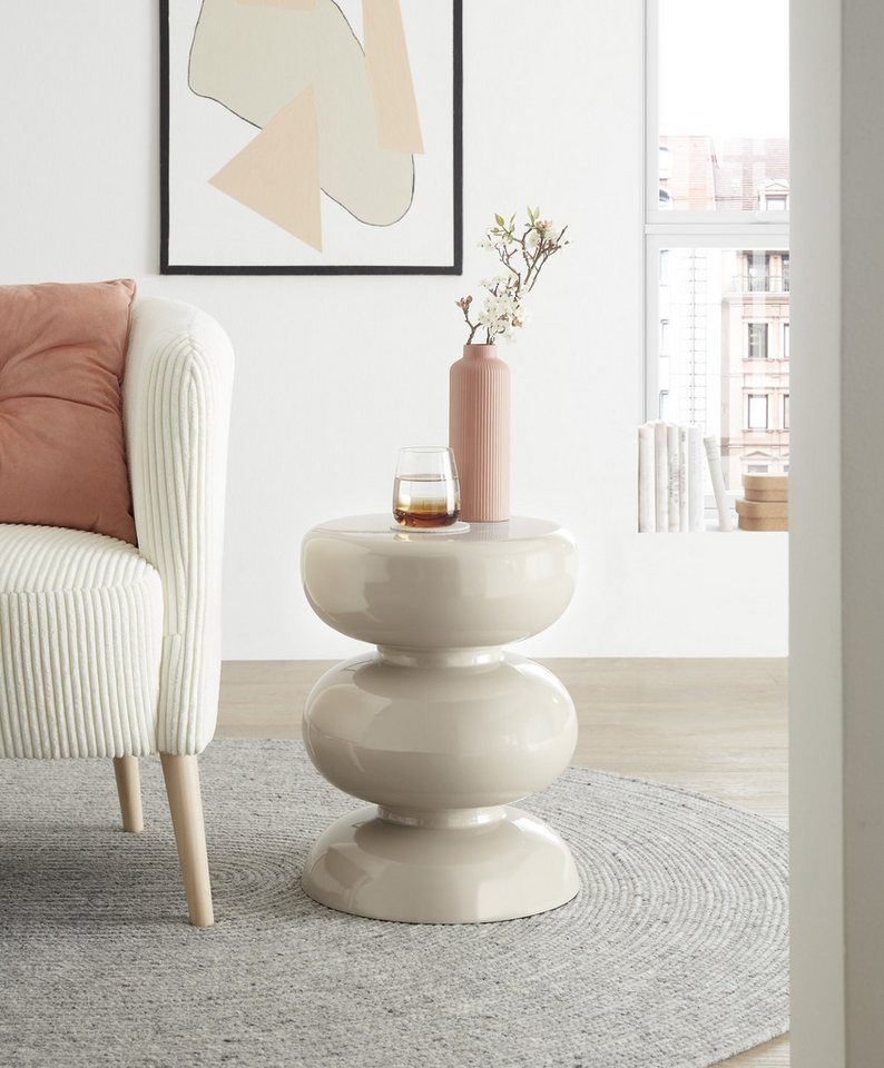 Concept GmbH Beistelltisch in Creme, Eisen - 46x36cm (HxD) von Concept GmbH